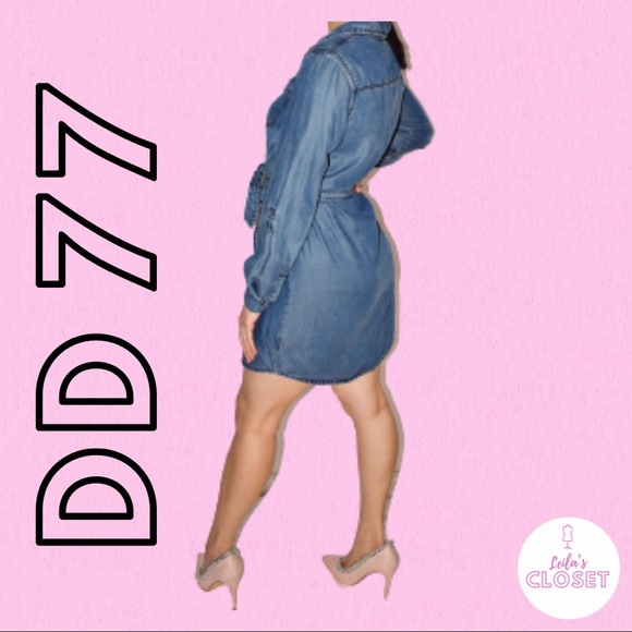 DD 77 Jean Button Up Dress Small. - Picture 2 of 6